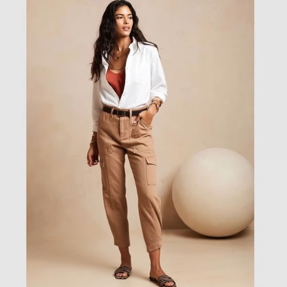 New BANANA REPUBLIC Size 2 T Tall 2T Utility Cargo Pants in Iced Latte - Picture 1 of 4